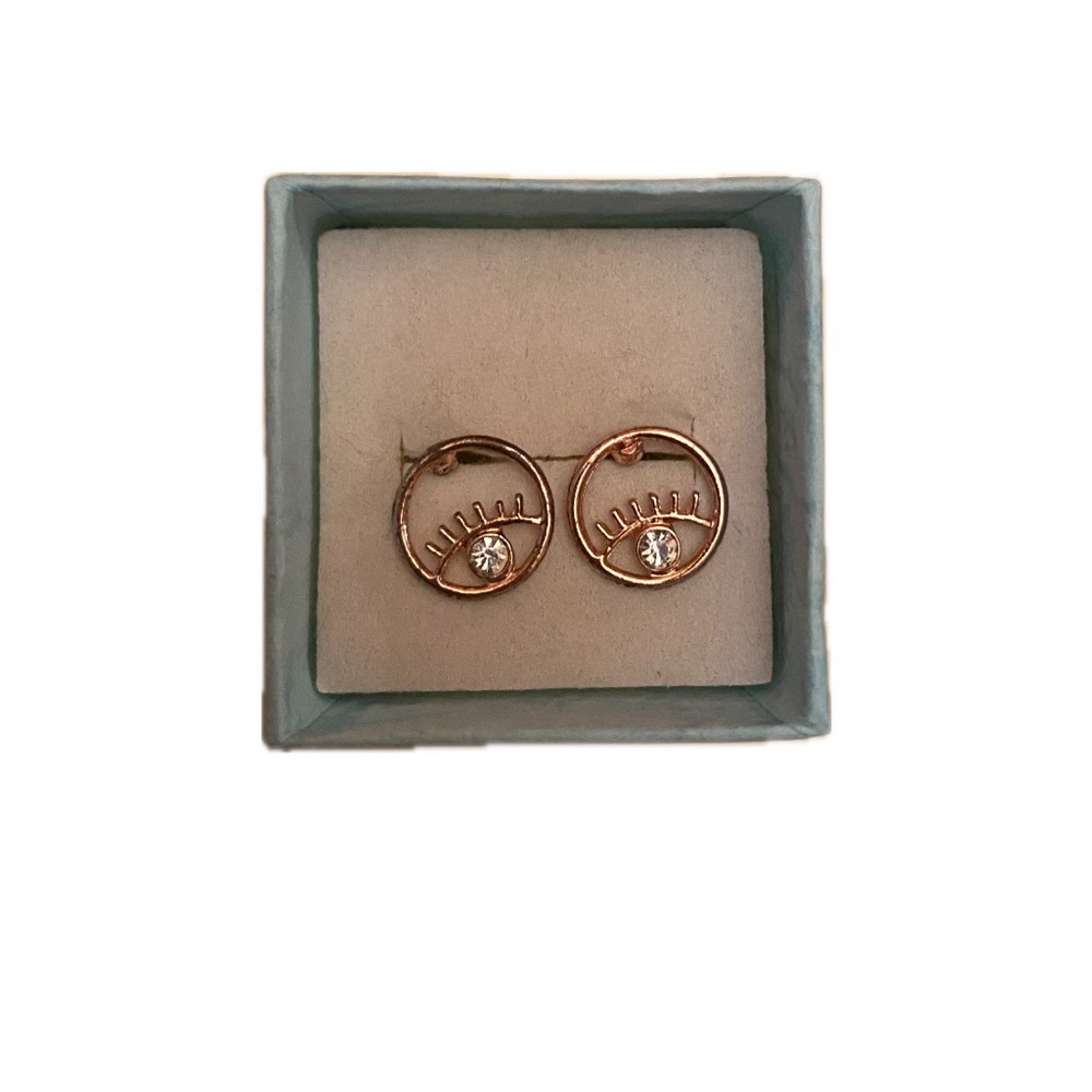 Eye stud copper fashion earrings
